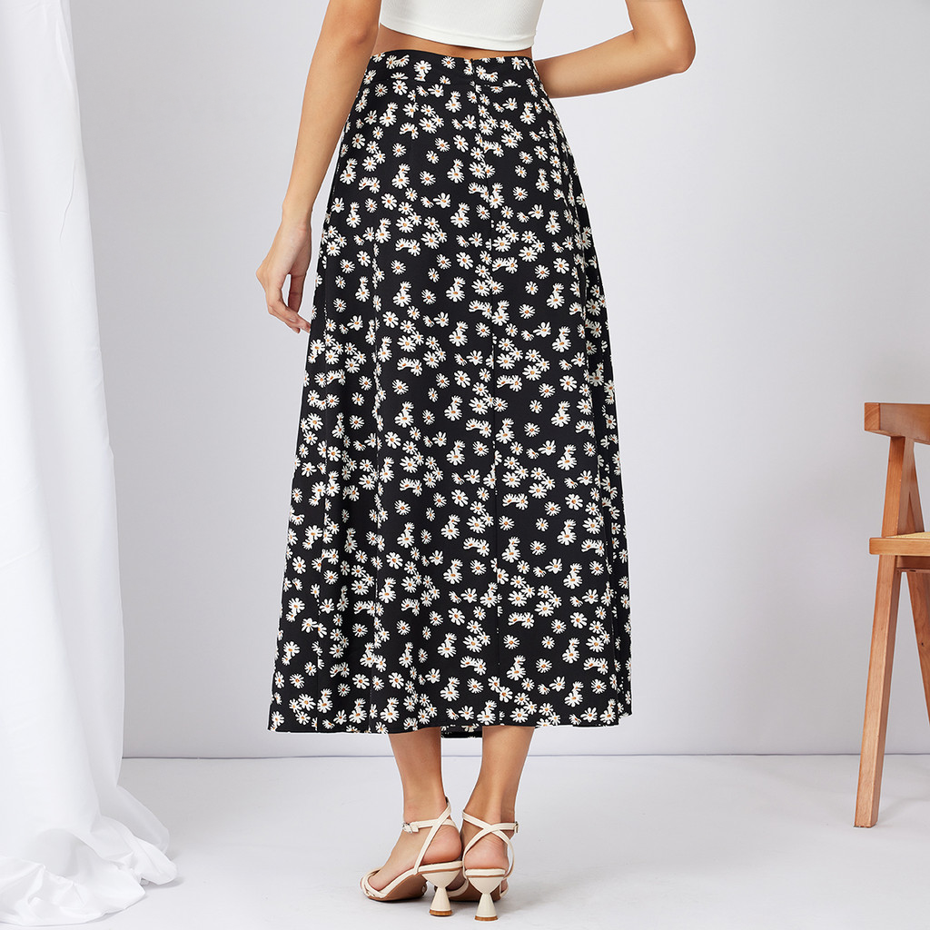 Falda Larga Floral para Mujer