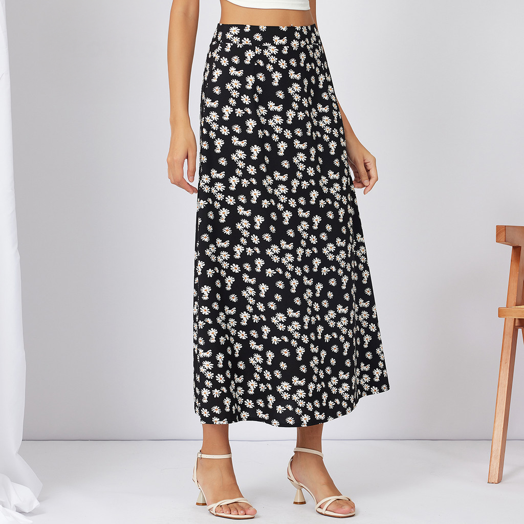 Falda Larga Floral para Mujer