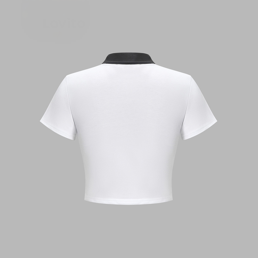 Camiseta Tipo Polo con Cremallera y Bordado