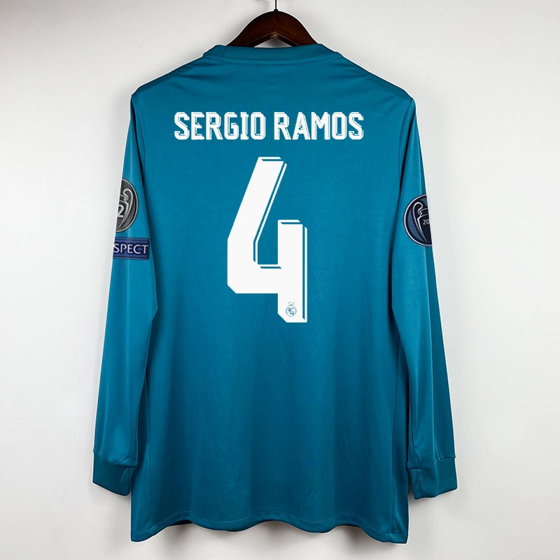 Camiseta Real Madrid 17/18 Tercera Ronaldo Azul Retro | Edición Champions