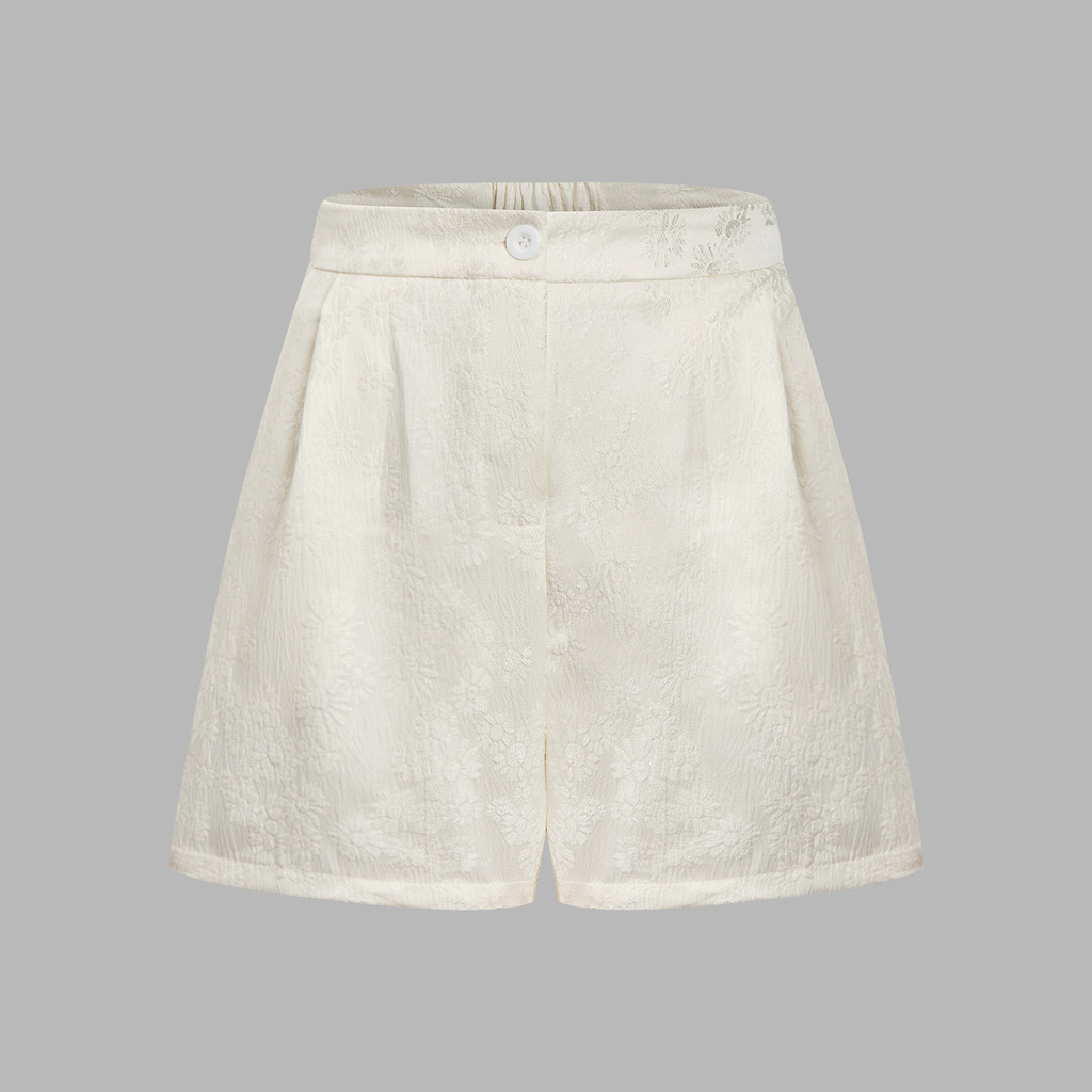 Shorts Elegantes Básicos de Mujer con Textura | Ajuste Regular | Colores Blanco y Negro