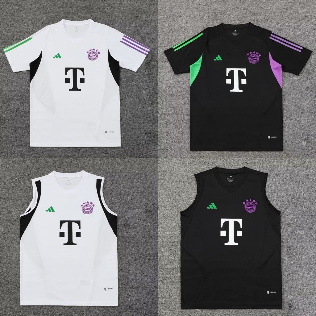 Camiseta Bayern Munich 23/24 Entrenamiento – Negra/Blanca Manga Corta y Sin Mangas | CZONE10