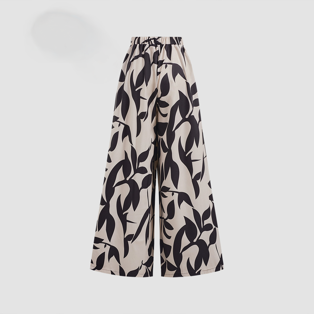 Pantalón Boho Tropical Mujer Lovito | Estilo Casual Bohemio con Cremallera | Tallas S-XL